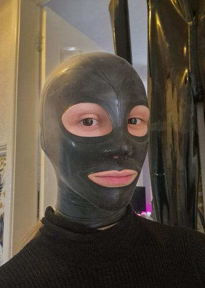 Latex Hood with mouth and eye cutouts